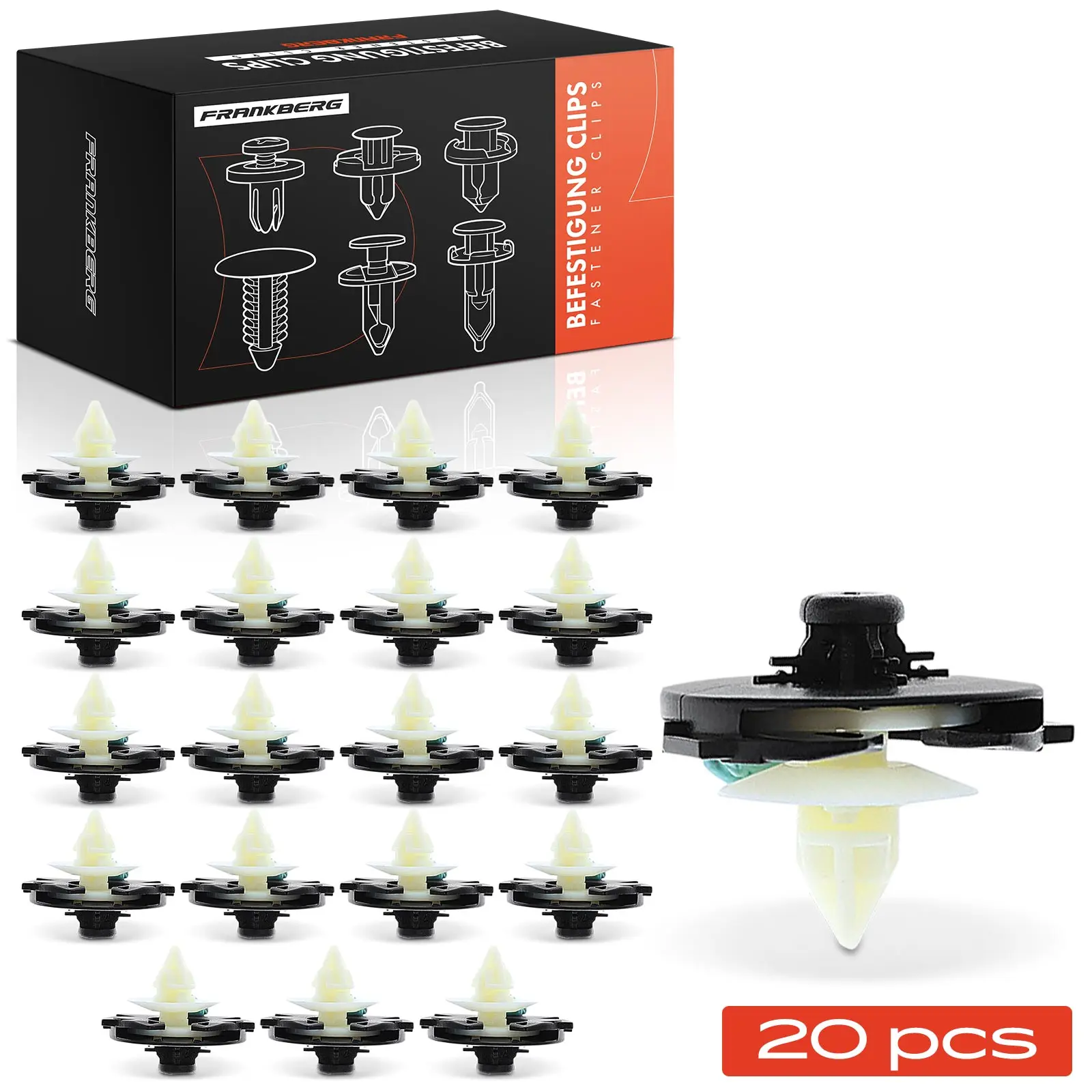 Frankberg 20x Clips de fixation pour panneau de porte VW Polo Van Box/Hatchback Classic Variant Playa 21997 6N0868243A