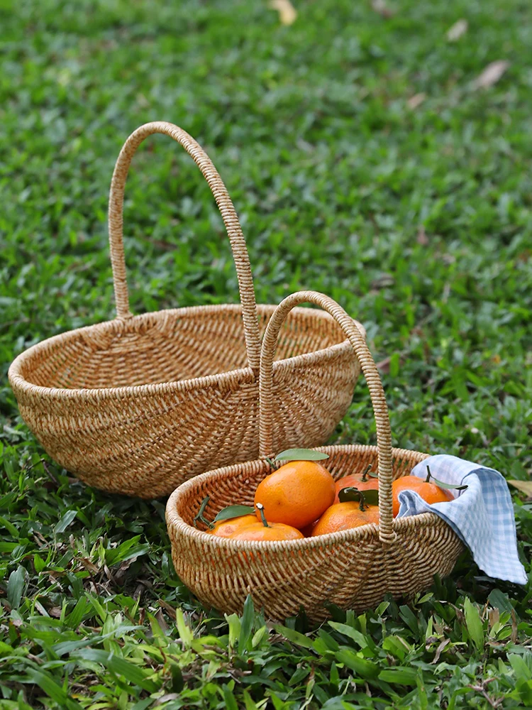 

Pudong Creative Wierwork Watermelon Basket Vegetable op Basket Fruit Piing Basket Egg Basket Home Storage Tools