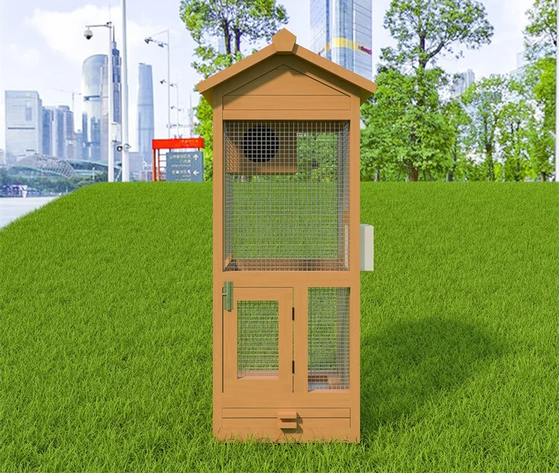 Outdoor Solid Wood Bird Cage Ornamental Bird Nest Sparrow House Parrot Bird House Outdoor Villa Breeding Cage