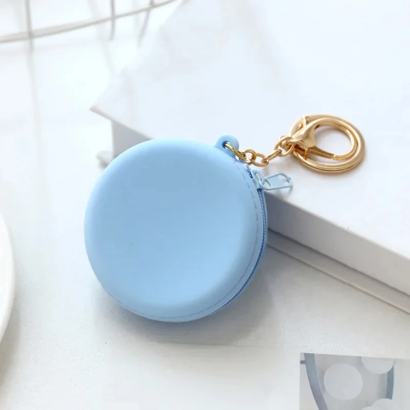 Porte-monnaie rond en silicone pour enfants, mini porte-monnaie, porte-monnaie, porte-monnaie à la mode, portefeuille à fermeture éclair, bonbons, femmes, filles, dames