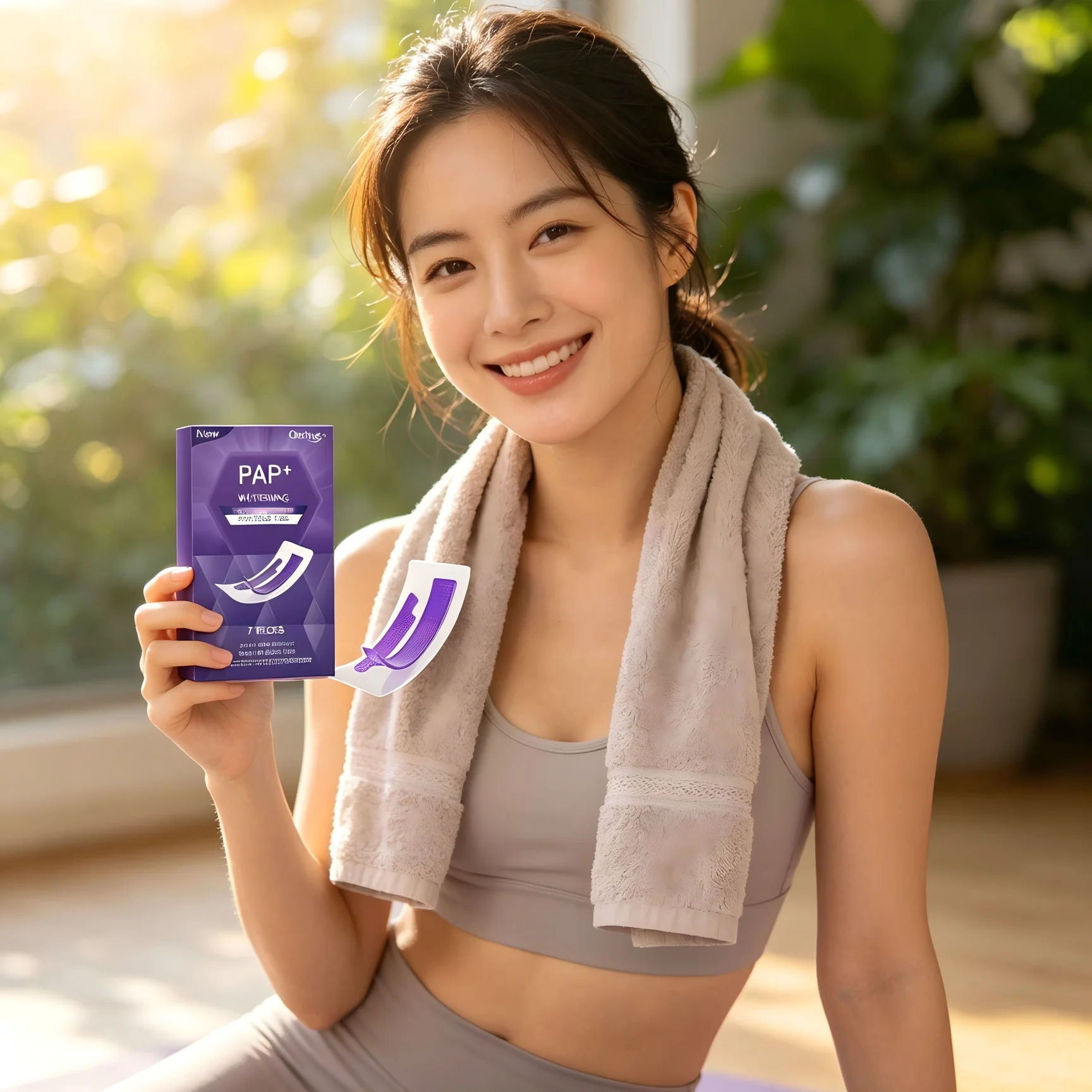 Oralhoe Purple Teeth Whitening Strips Color Correction Coffee Wine Clean Teeth Stain Remover Mint Brighten Teeth Strips 7pieces gallery 2