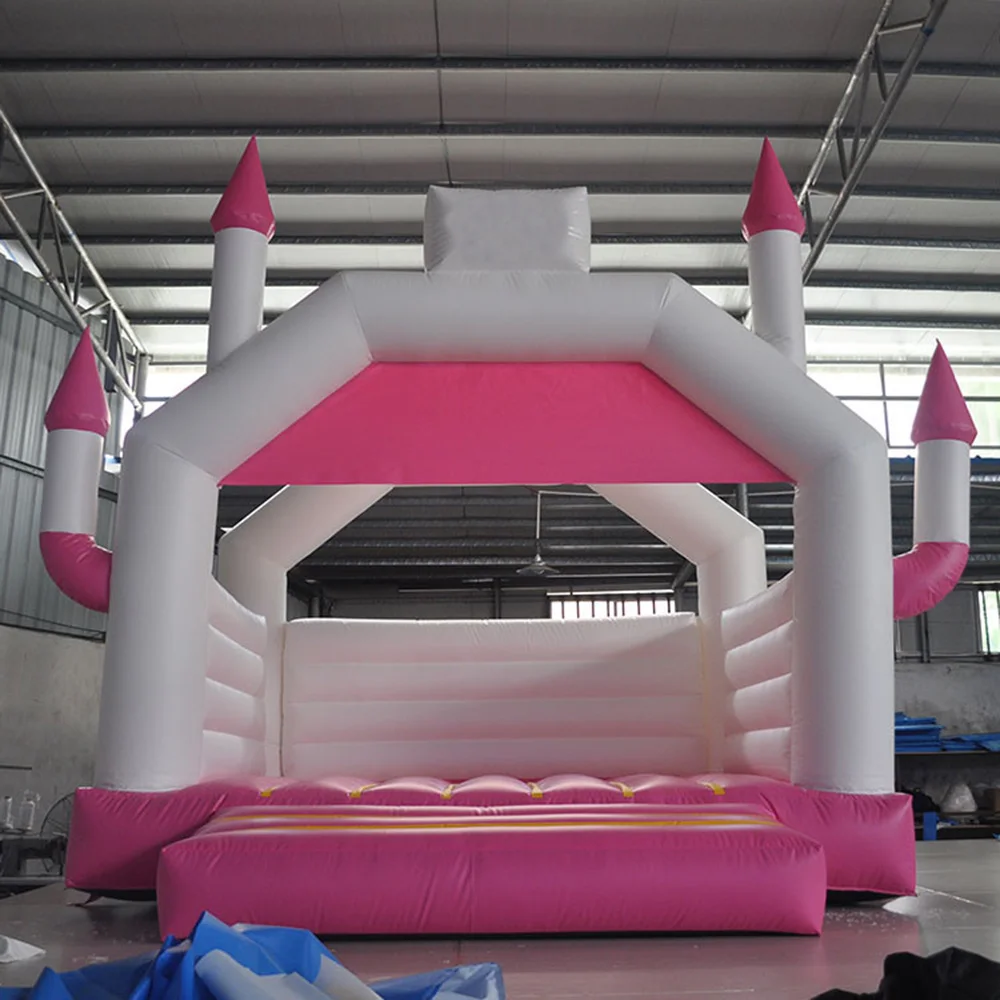 

inflatable bouncy bounce white bounce castle pop up full PVC Trampolines jumping house tent jumper with blower free shipping