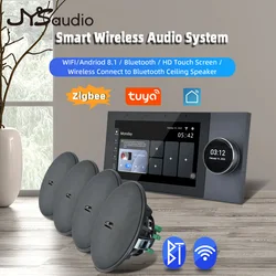 Set audio Smart Home Theater TUYA Amplificatore audio da parete WiFi Touch Screen Amplificatore di potenza Android Bluetooth Altoparlante da soffitto stereo da 6 pollici