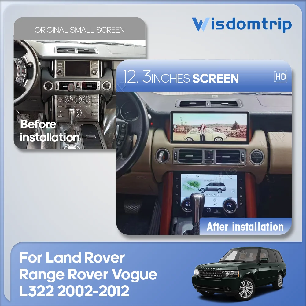 12.3 Inch For Land Rover Range Rover Vogue L322 2002-2012 Car Smart Multimedia Video Player V8 Radio GPS 4G Navigation CarPlay