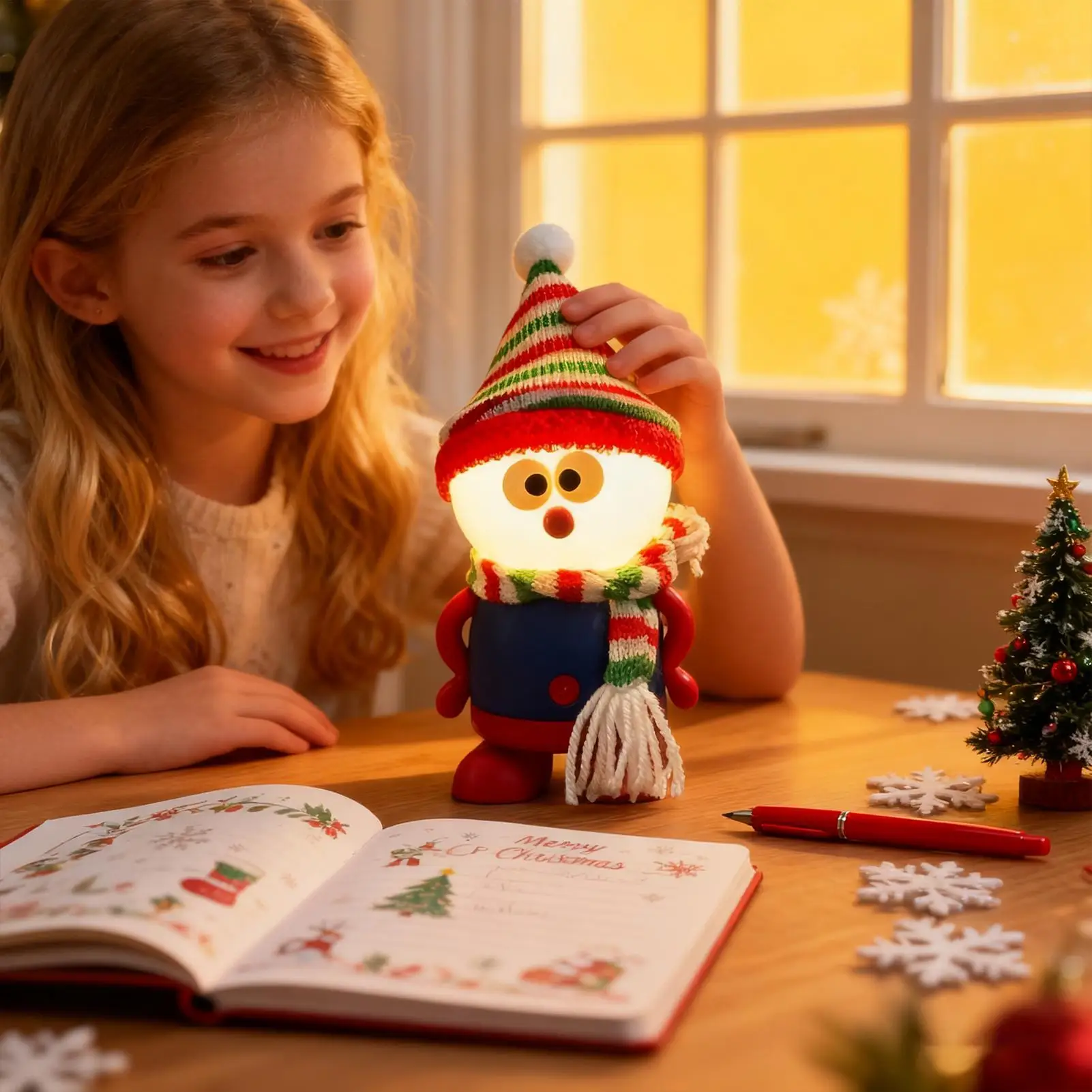 

Snowman Night Light Christmas USB Snowman Night Light 3 Settings Desktop Lamp Decoration For Bedroom Nursery Kids Room Gathering
