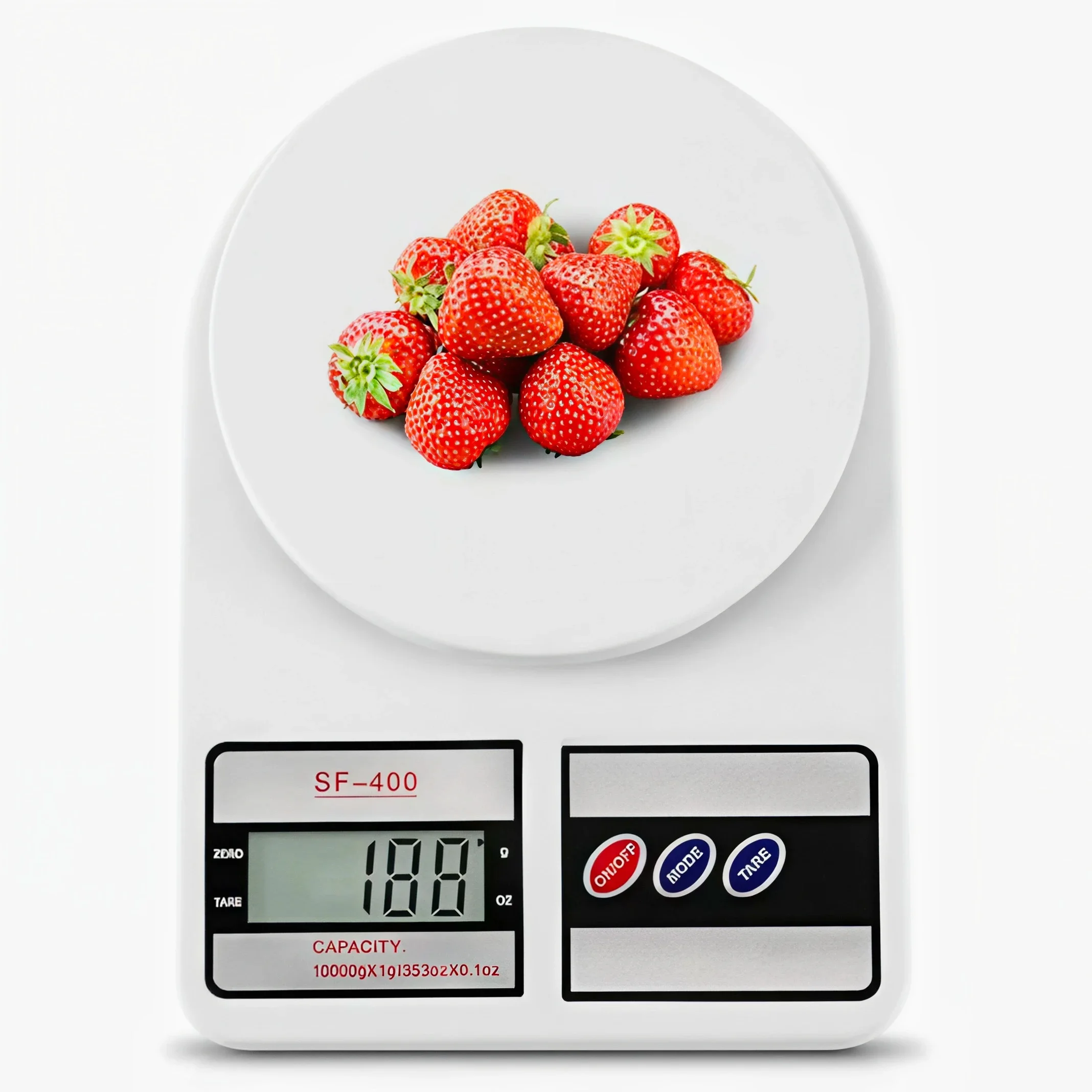 Digital Kitchen Scale 22lb/10kg Capacity, Stainless Steel Food Scale with Oz/g Units | Replaceable Battery Power |