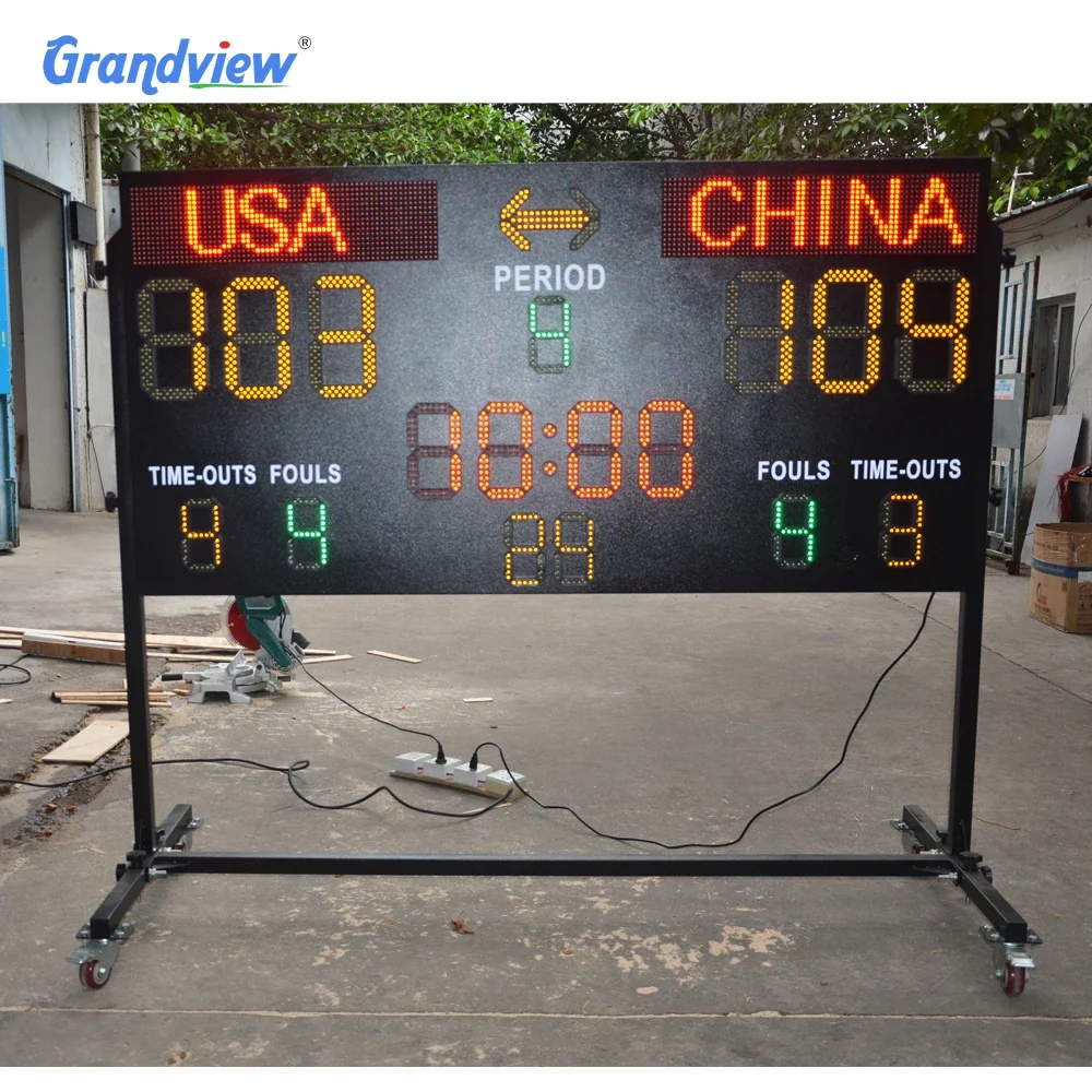 Papan skor elektronik LED digital portabel desain baru yang populer