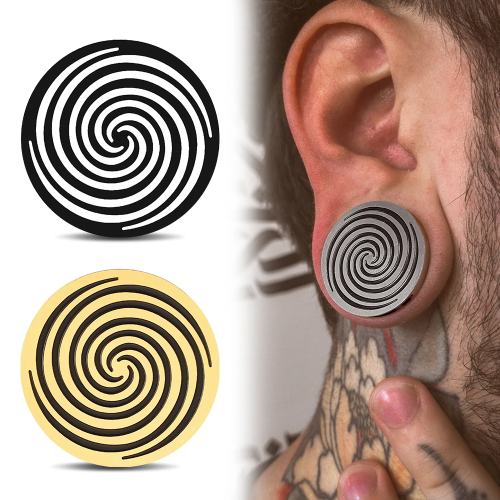 Giga 2 PCS Fashion Design Ear Expander Plugs Guages for Ears Holes Stainless Steel Tunnels Stretcher Body Piercing Jewelry