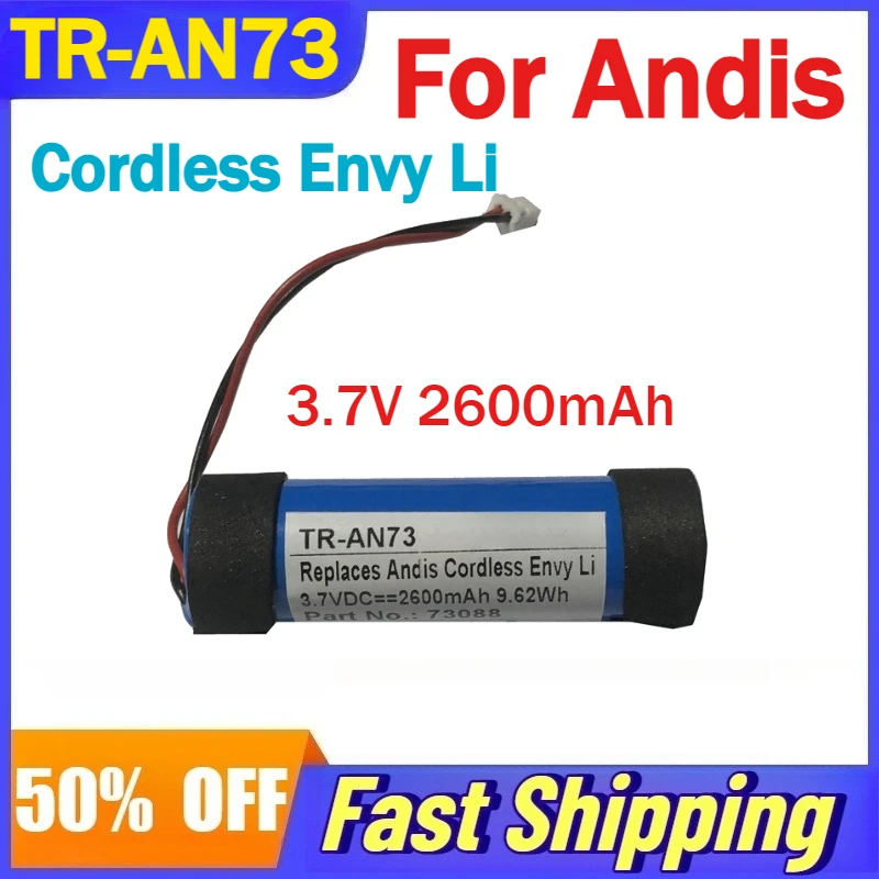 

3.7V 2600mAh TR-AN73 Battery for Andis Cordless Envy Li Electric Hair Clippers Battery Compatible 73088 Rechargeable Batteries