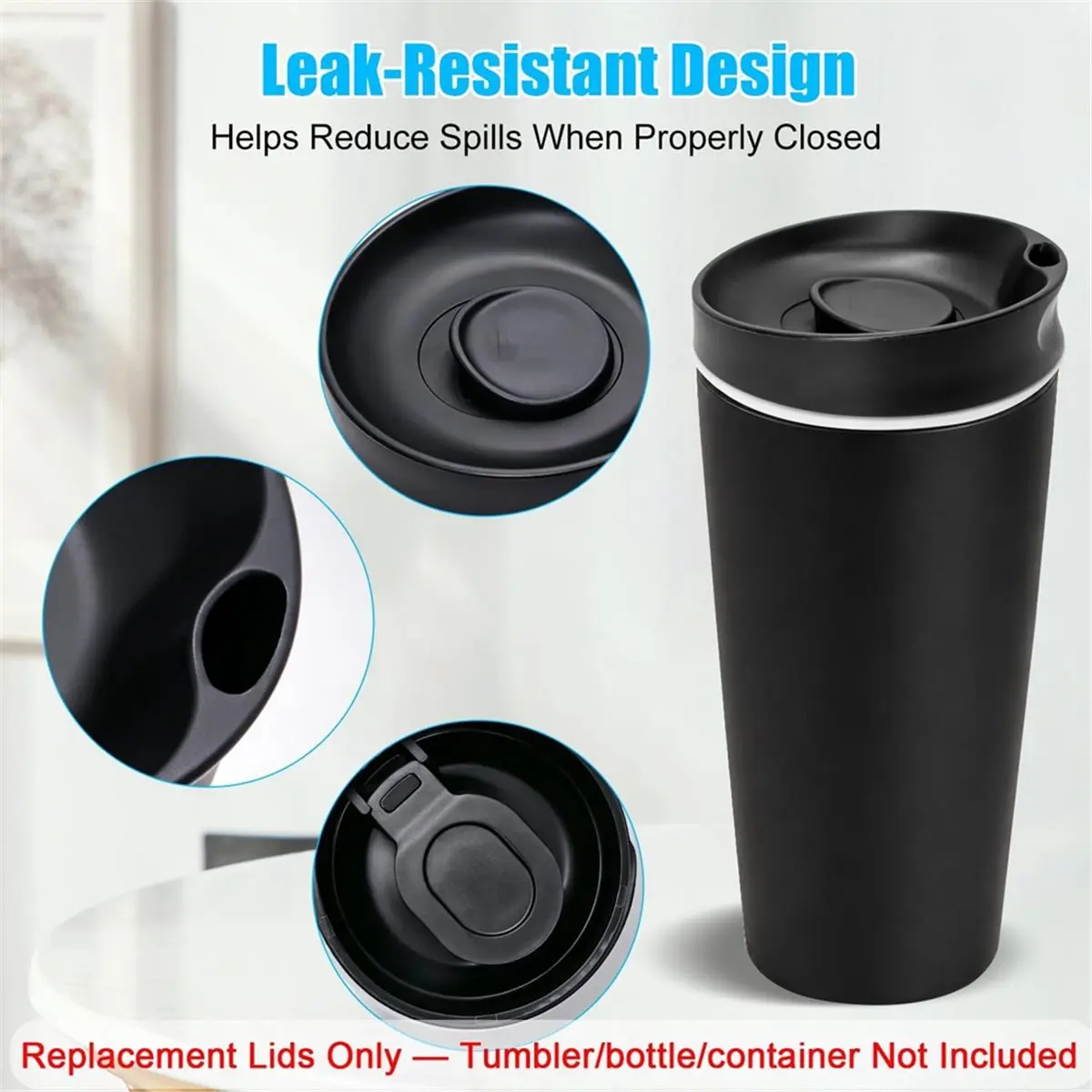 2 Pack Replacement Lids Wide Mouth Lids for Slider Top Cover Smooth Slider Top Water Bottle Lid