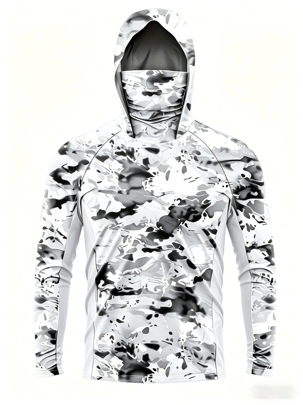 European and American Men's Summer Fish Print Comfortable Breathable Fishing Suit Long Sleeved T-Shirt Outdoor Casual Top image 3