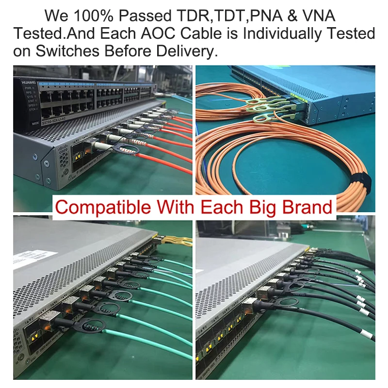 40Gb QSFP AOC Cable 1/2/3/5/10/20m QSFP+ to QSFP+ Active Optical Cable OM3-Aqua LSZH Fiber Cable Mellanox/MikroTik/Cisco Switch