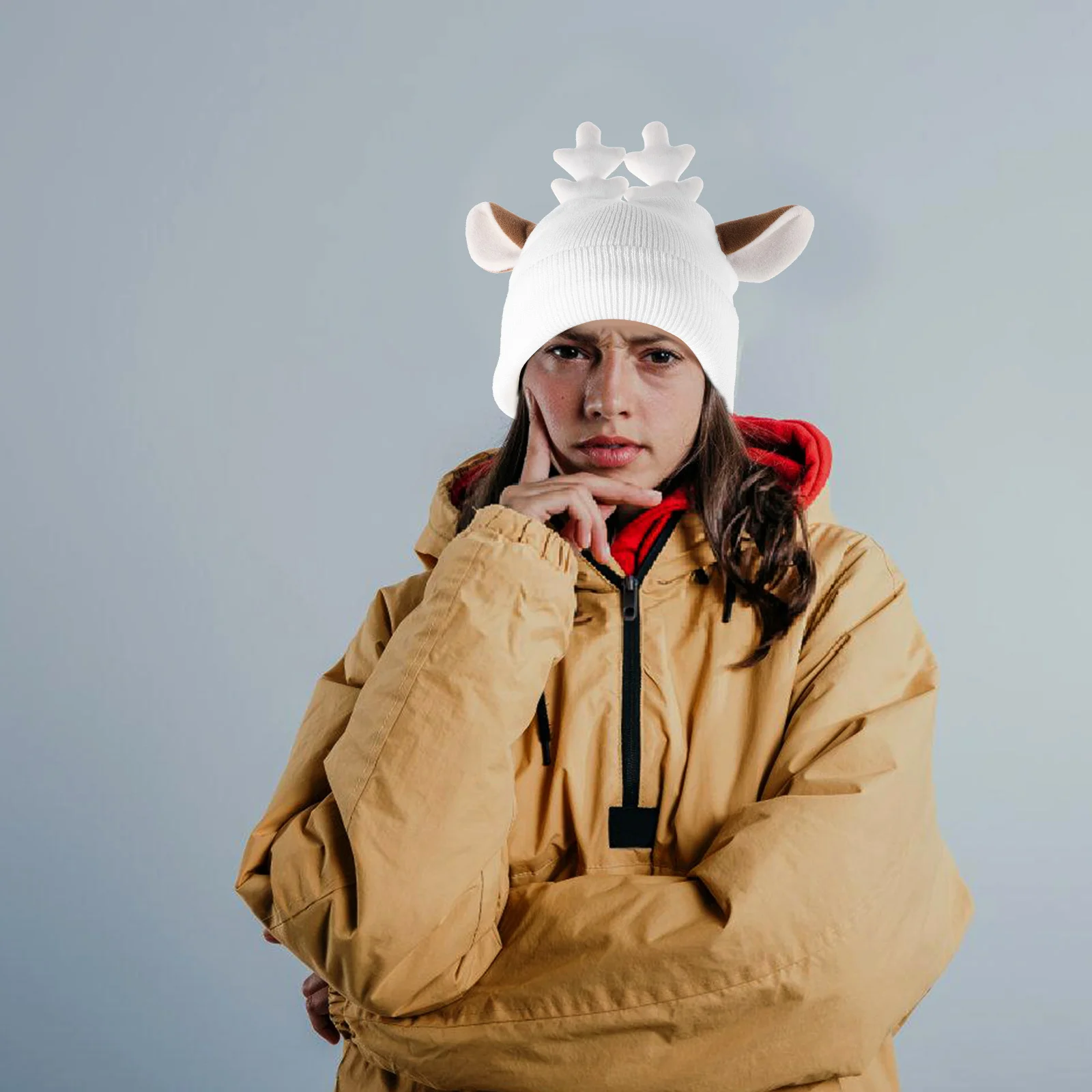 غطاء التزلج الكرتون الرنة لطيف الشتاء القبعات الديكور للتزلج على الجليد التزلج الشتاء اكسسوارات يغطي مضحك