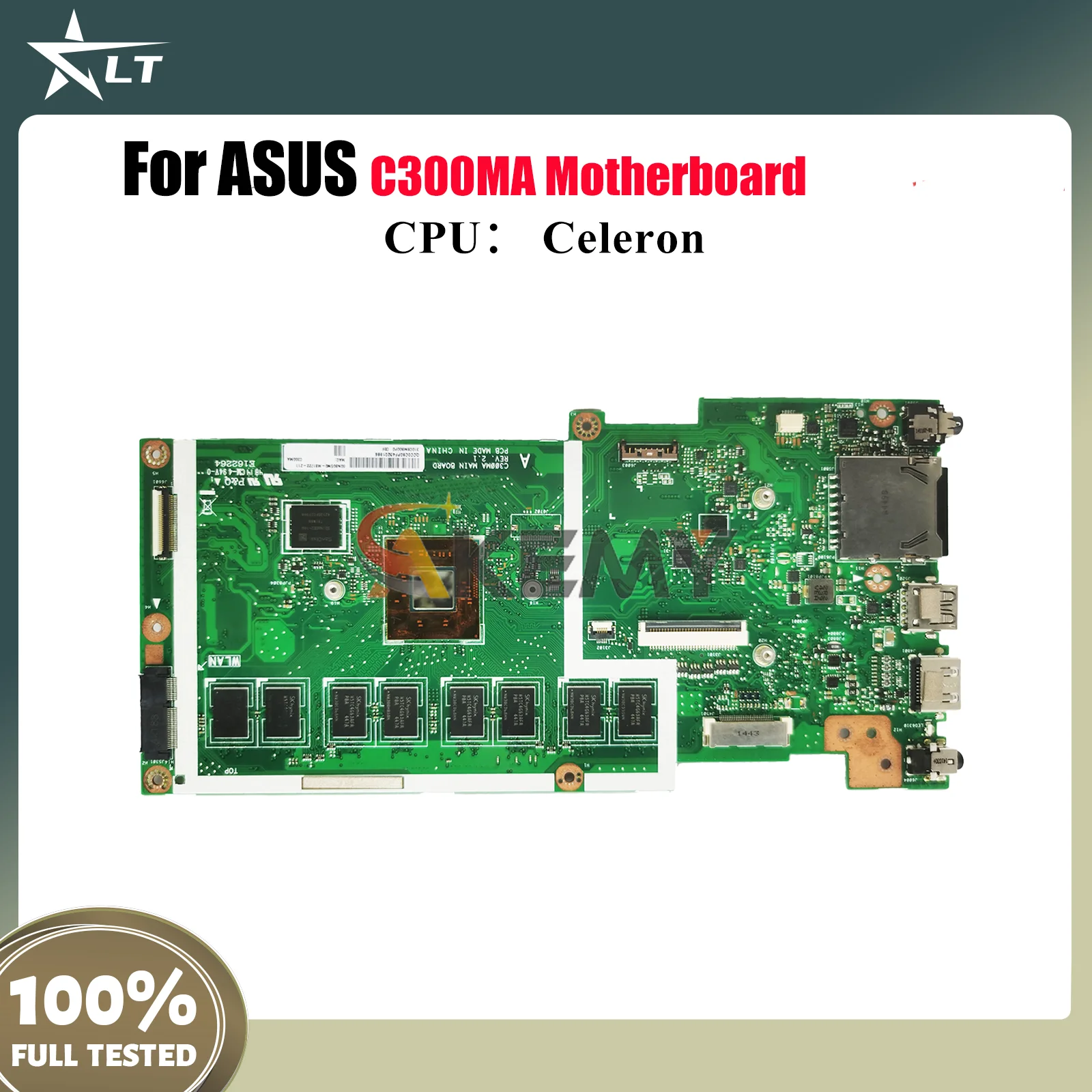 

C300MA Laptop Motherboard For ASUS Chromebook C300M C300MA Notebook Mainboard With Celeron CPU 100% tests OK fast shipping stk