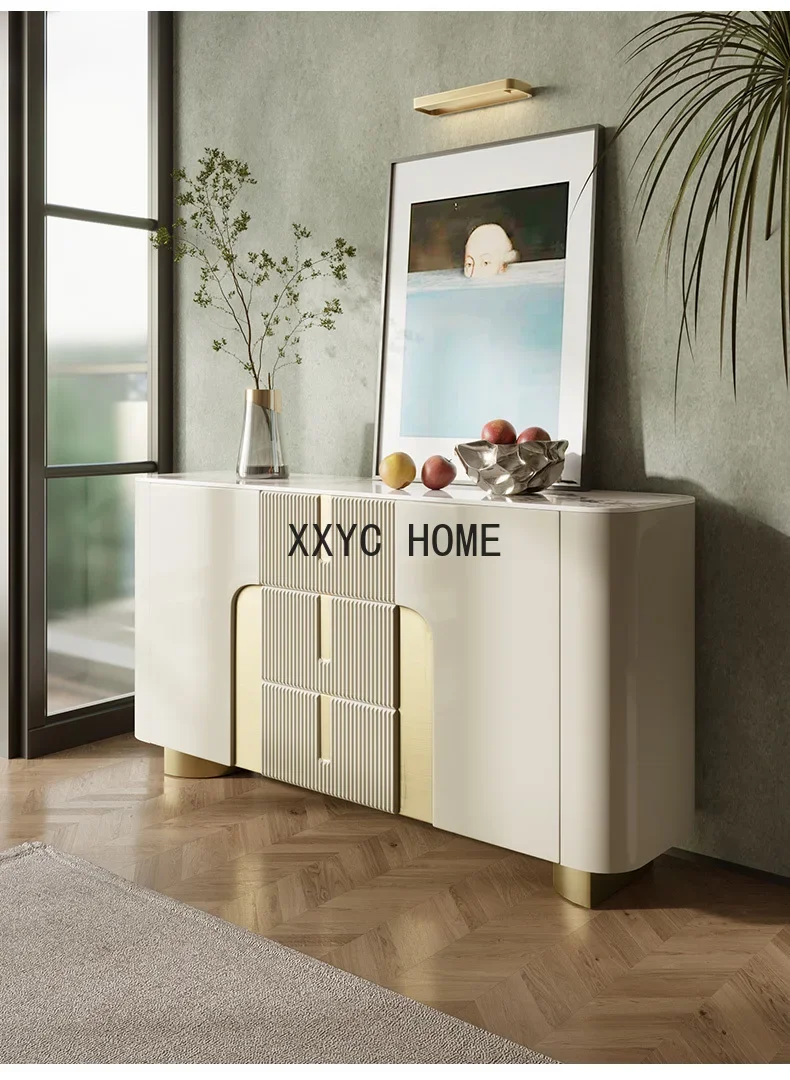 Affordable Luxury Style Stone Plate Sideboard Cabinet  Minimalist High-End Locker Living Room Tea Cabinet Home Wall Cabinet