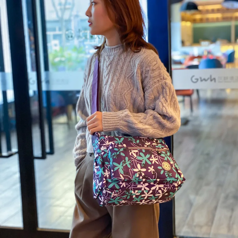 

Новая модная трендовая сумка-мессенджер через плечо, многослойная, из оксфордской ткани, с принтом, ручная сумка из холщовой ткани.