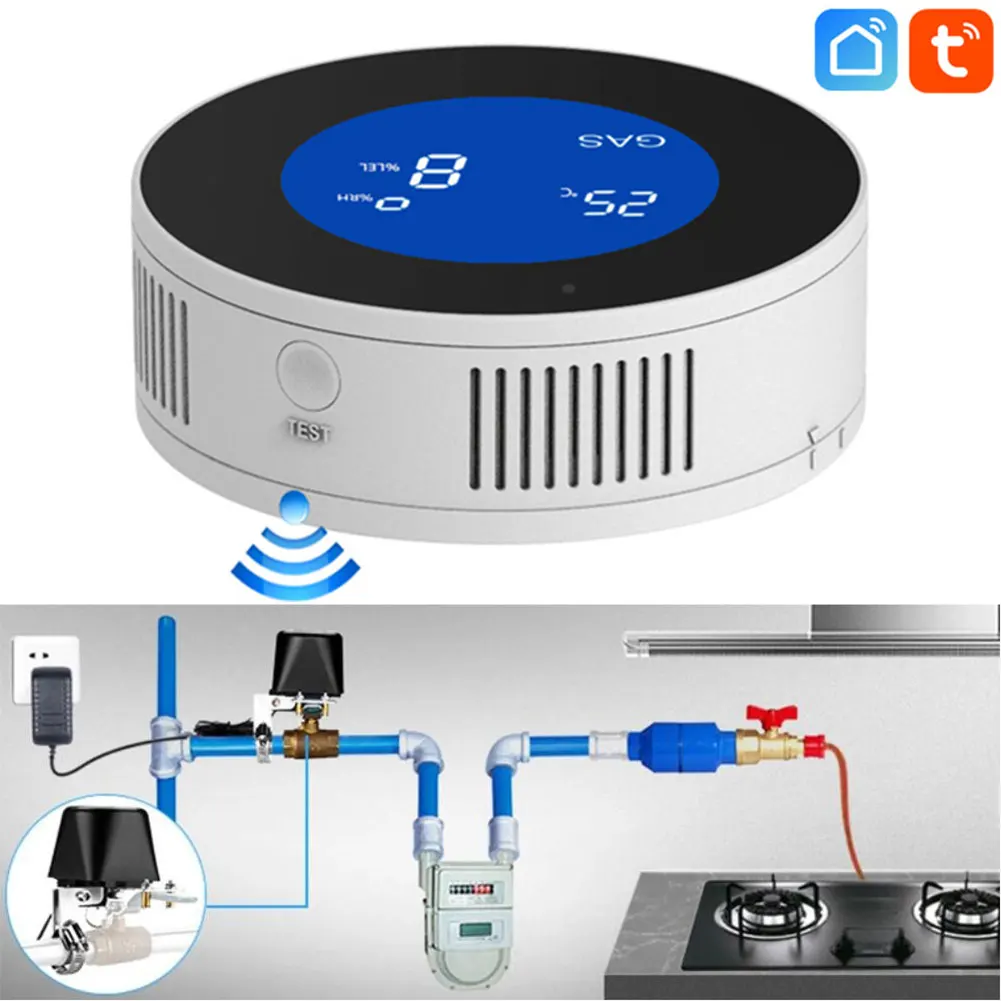 Detector de fugas de Gas inalámbrico con pantalla LCD, alarma de Gas Natural, Sensor de Gas Combustible, dispositivo de seguridad para el hogar de alta sensibilidad