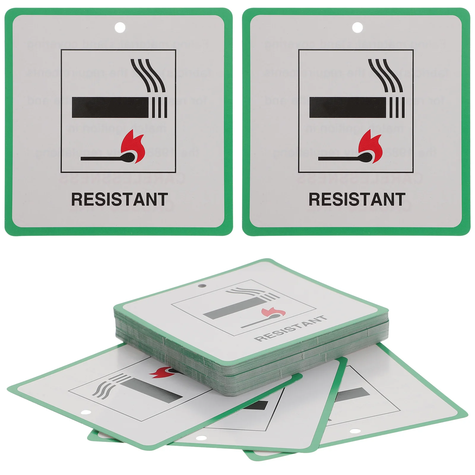 50pcs Fire Safety Labels for Furniture Coated Paper Warning Signs Stickers Durable Green DL7 Easy to Read Highly Visible