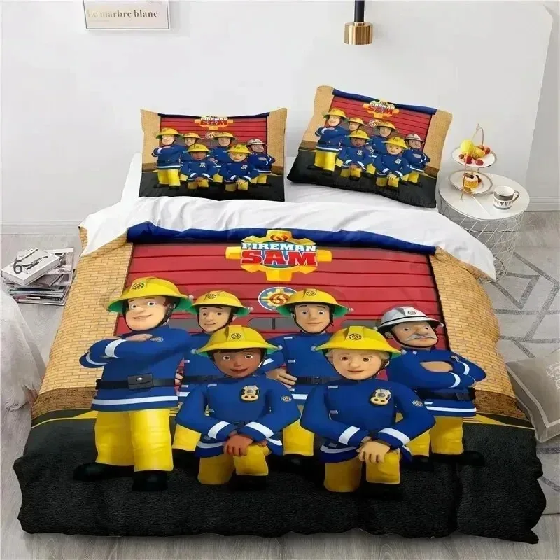 3D Print Cartoon Fireman Sam Toys Bedding Set Bedroom Soft Modern Bedspreads Comefortable Duvet Cover Quilt Cover And Pillowcase