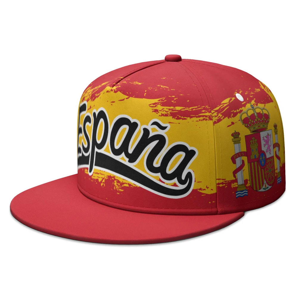 Spain Flat Brimmed Cap Custom Made Name Number Team Logo Hip-hop Hat Espana Travel Spanish Nation Kingdom Flag Headgear