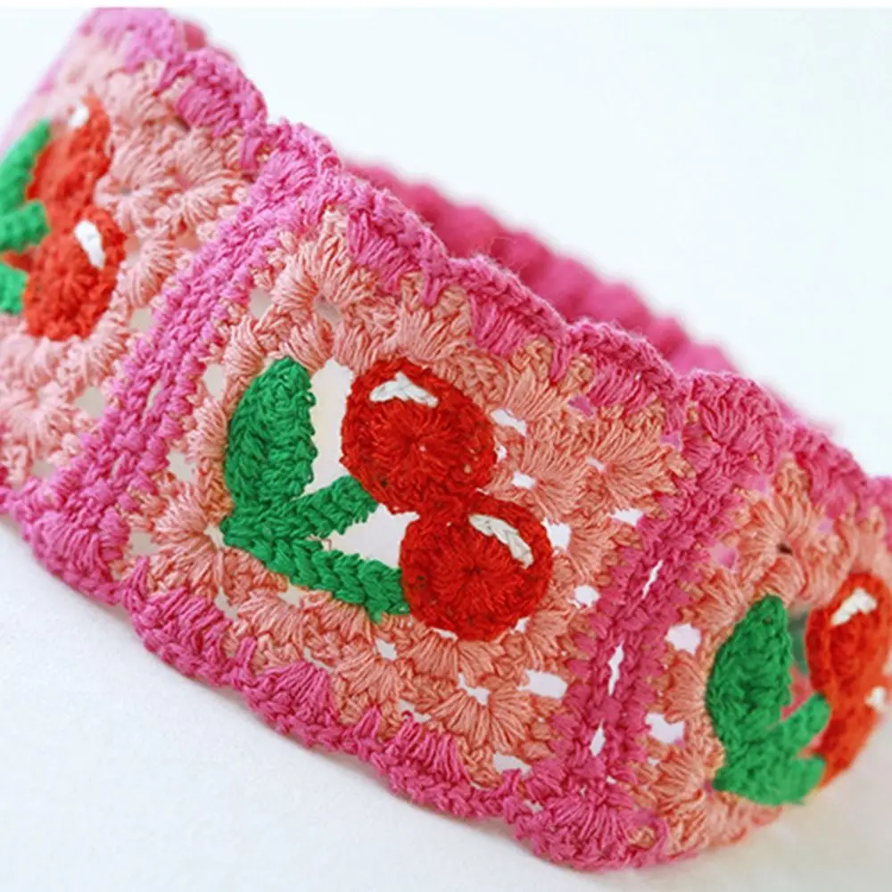 زهرة محبوك عقال ملون الرعوية العرقية نمط رباط شعر الشاطئ أغطية الرأس فتاة إكسسوارات الشعر النساء وشاح الشعر السفر #5