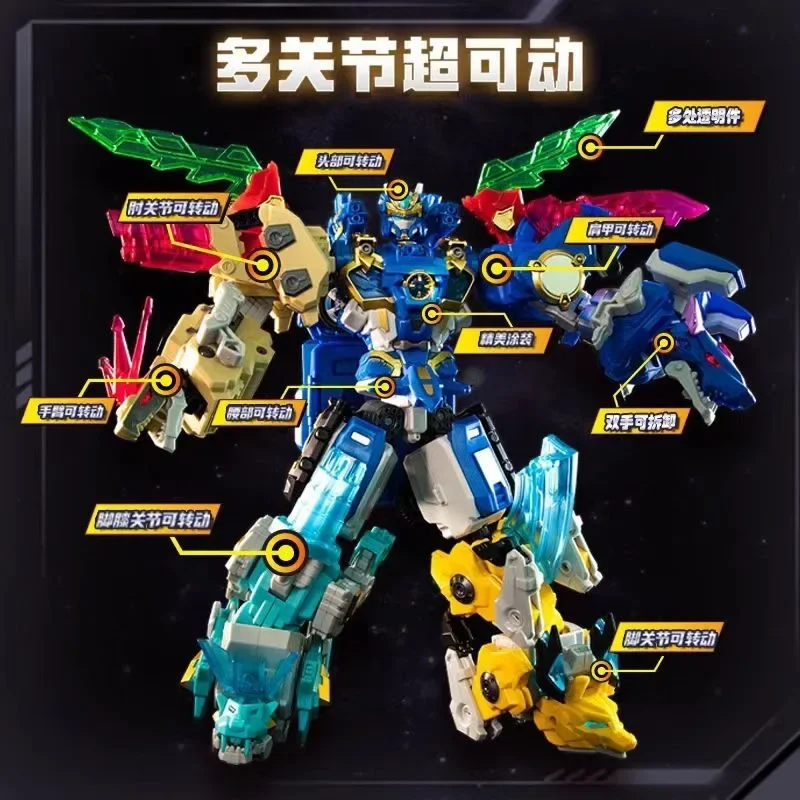 6 in 1 Glory Alliance 5 เปลี่ยนรวมหุ่นยนต์ Action Figures ของเล่น Shapeshifting League ของเล่นสงคราม Fierce Beasts Mech รถ