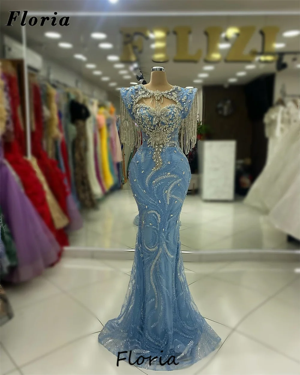 Świecące suknie wieczorowe z koralikami Aso Ebi Dubai kryształy suknia weselna elegancka suknia na zamówienie długa suknia zaręczynowa suknie na bal