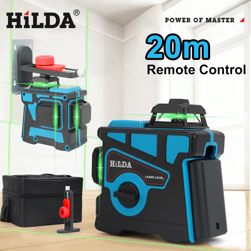 

Laser Level 12 Lines 3D Self-Leveling 360 Horizontal And Vertical Cross Super Powerful Green Laser Beam Line
