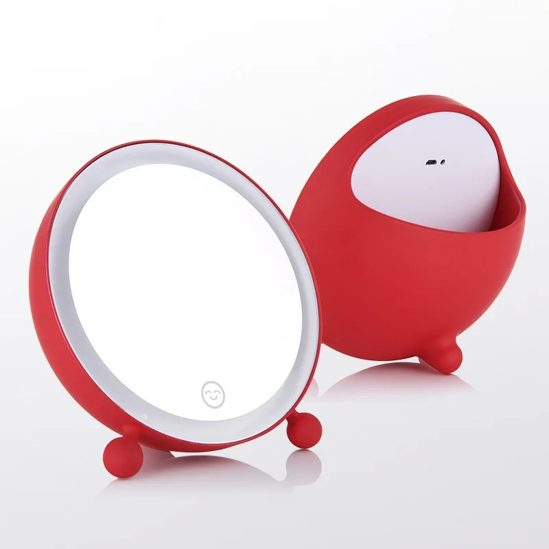 

Smart Touch Control LED Dimming Round Single-Sided Chrome Desktop Makeup Mirror with Gift Box and USB Cable