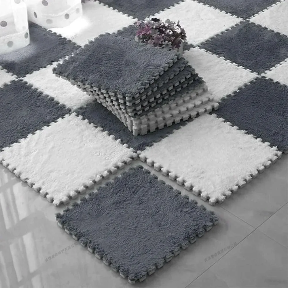 

20 шт. плюшевый детский игровой коврик 30x30 см, мягкая головоломка, коврик для ползания, блокирующий напольный коврик, ковер для детской комнаты, детской спальни
