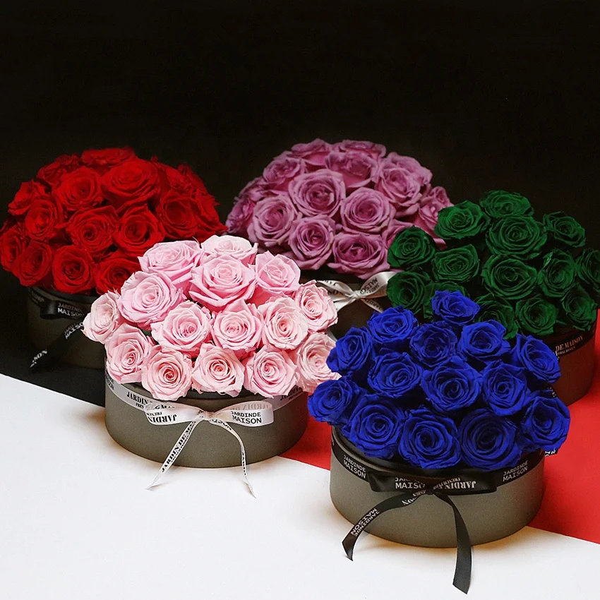 Novelty Luxury Preserved Flower Forever Eternal Rose Box Valentines Mothers Day Gifts 2024 Preserved Roses Decor Mariage Love