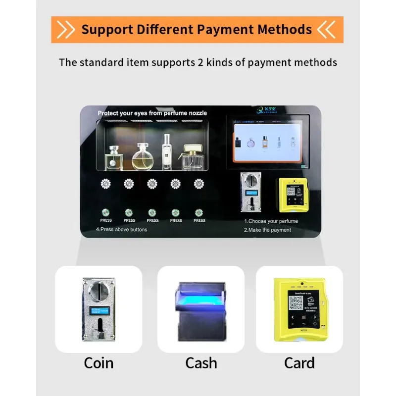 

Wall Mount Cologne Spray Vending Machine Automatic Perfume Dispenser Self Service Fragrance Sample Kiosk for Mall Hotel