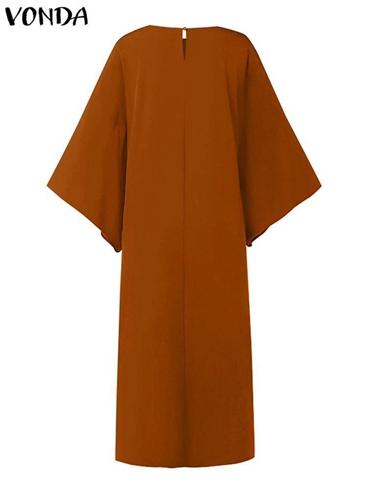 VONDA-Robe Longue Imprimée Style Bohème pour Femme, Tenue Éducative à Manches sulfÉvasées, Vintage, Décontractée, Été, 2024