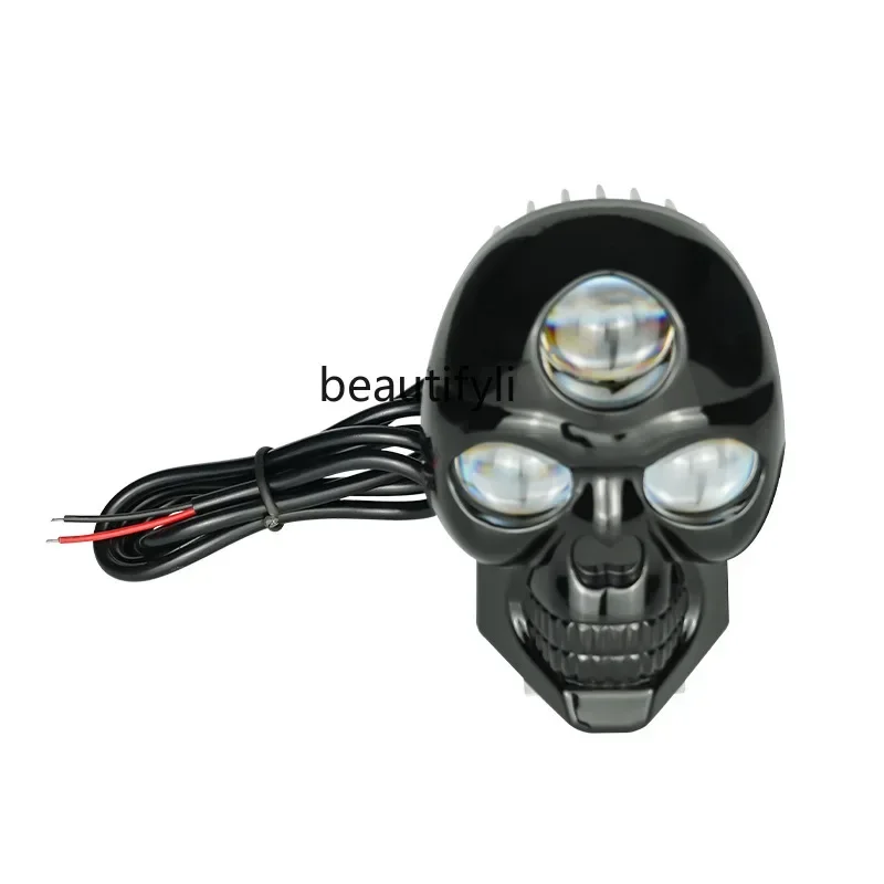 

S23 Motorcycle lights, metal aluminum skull spotlights decorative lights modified motorcycle led lights