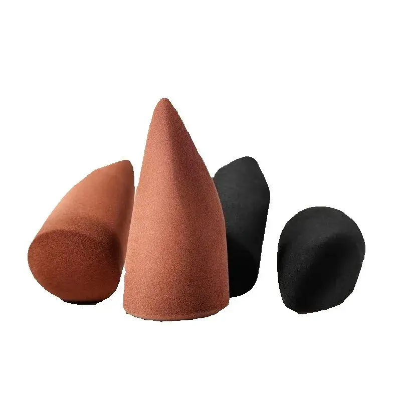 Esponja de maquiagem para ponta do dedo, 2 cores, uso seco e molhado, base, corretivo, ovo cosmético, feminino, esponja de maquiagem de precisão, ferramenta de beleza