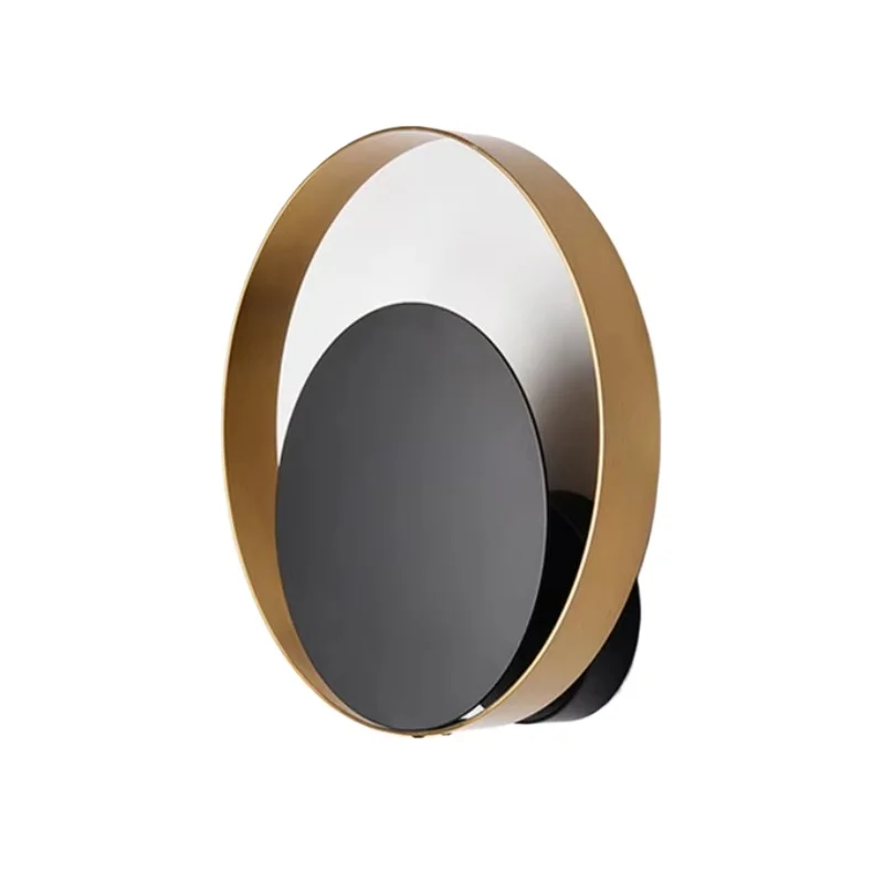 

Lighting Nordic bedside lamp bedroom creative living room round hotel aisle full copper background wall lamp