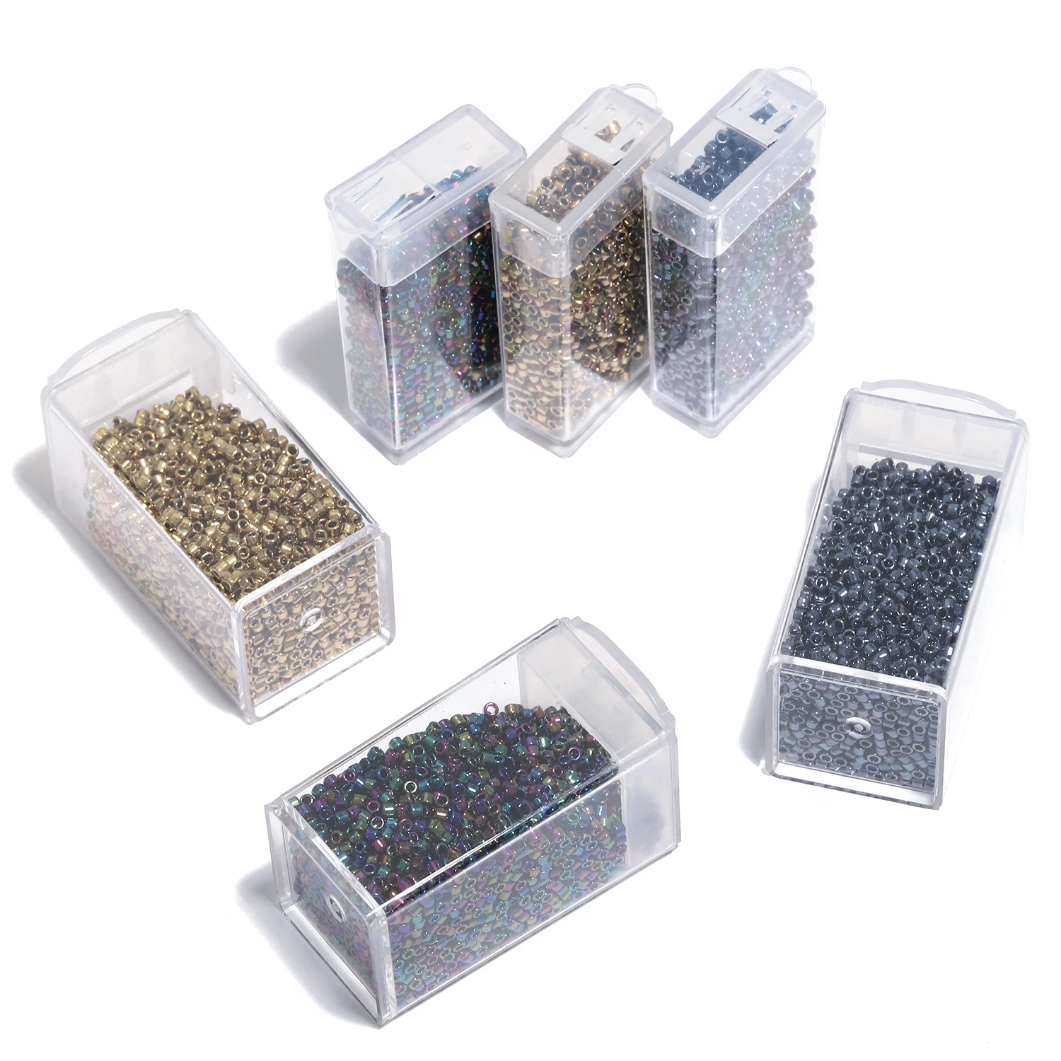 2 مللي متر أنبوب زجاجي الخرز الذهب اللون الأسود معدن اللون فضفاض خزر عازل لصنع المجوهرات سوار بوهيميا ذاتي الصنع الديكور اكسسوارات