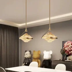 Amber Minimal Bedroom Glass Pendant Lamp Modern Simple Designer Artistic Creative Study Nordic Bedside Pendant Lamp Living Room
