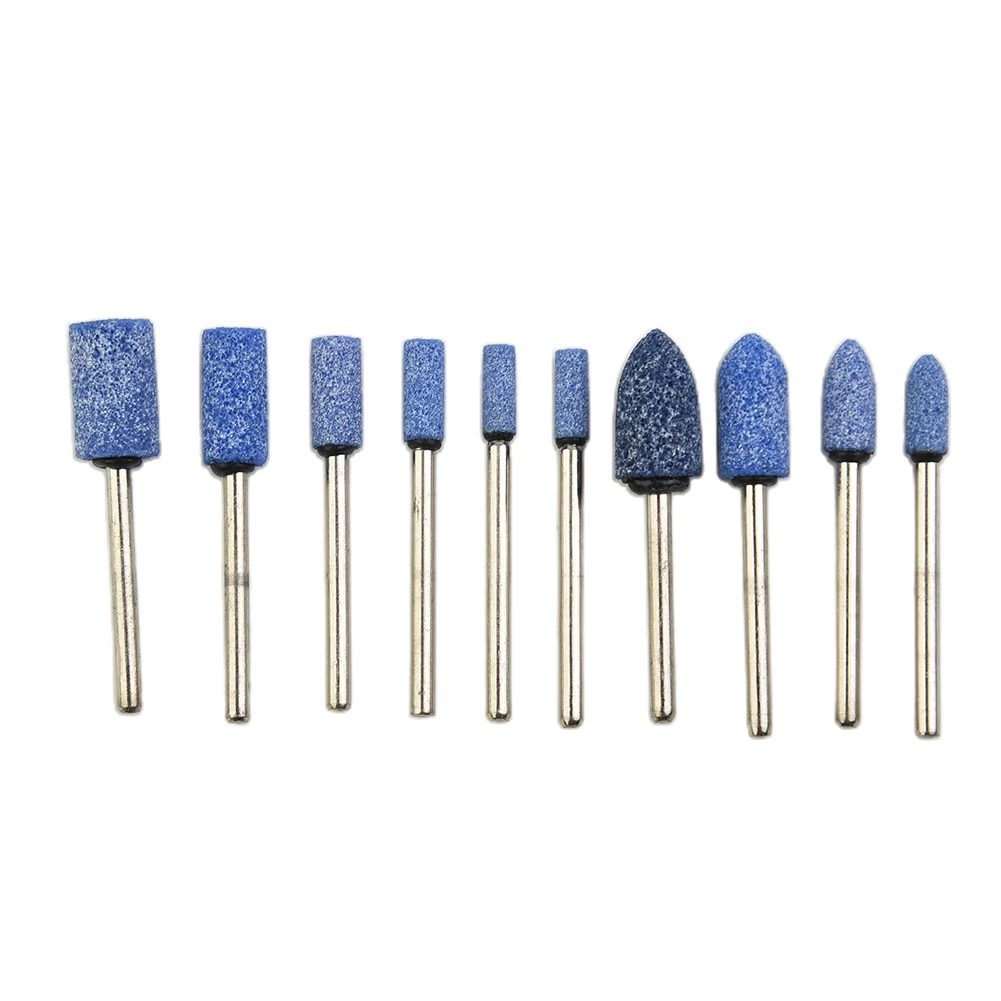 

DIY Polishing Wheel Jade Wood Metal Mold Set 10Pcs Kit 1/8'' Accessories Shank Replacement Abrasive Mounted Stone