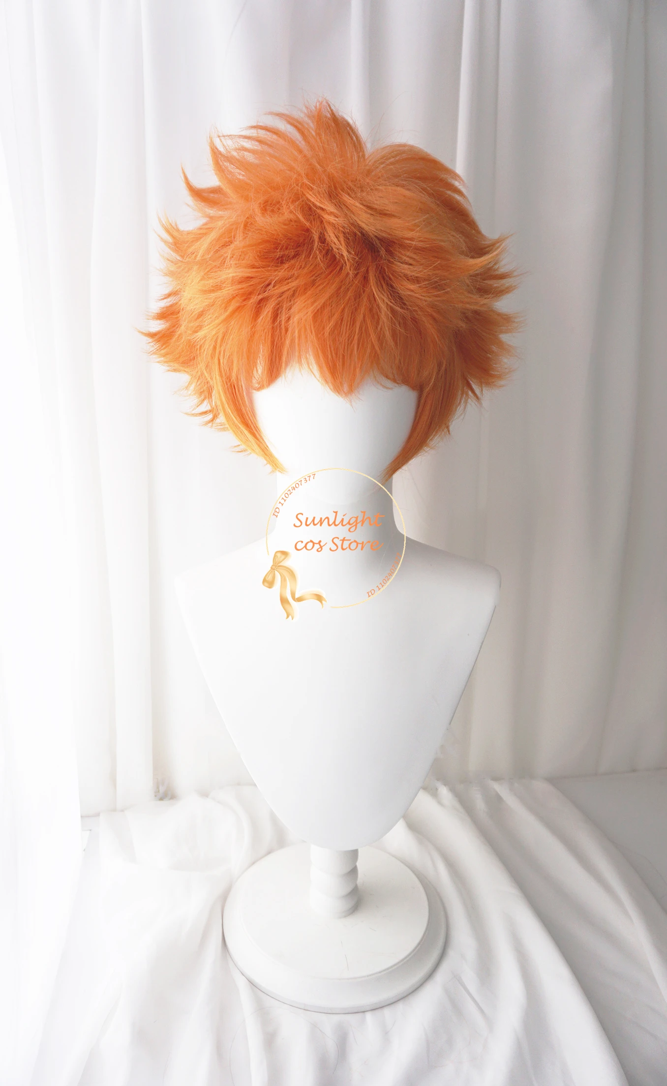 วิกผมคอสเพลย์อนิเมะ shoyo Hinata shoyo สีส้ม30ซม. วิกผมผู้ชายผู้หญิงวิกผมวิกผมปลอมทนความร้อนสำหรับงานปาร์ตี้ฮาโลวีน + ตาข่ายคลุมผมสำหรับใส่วิก