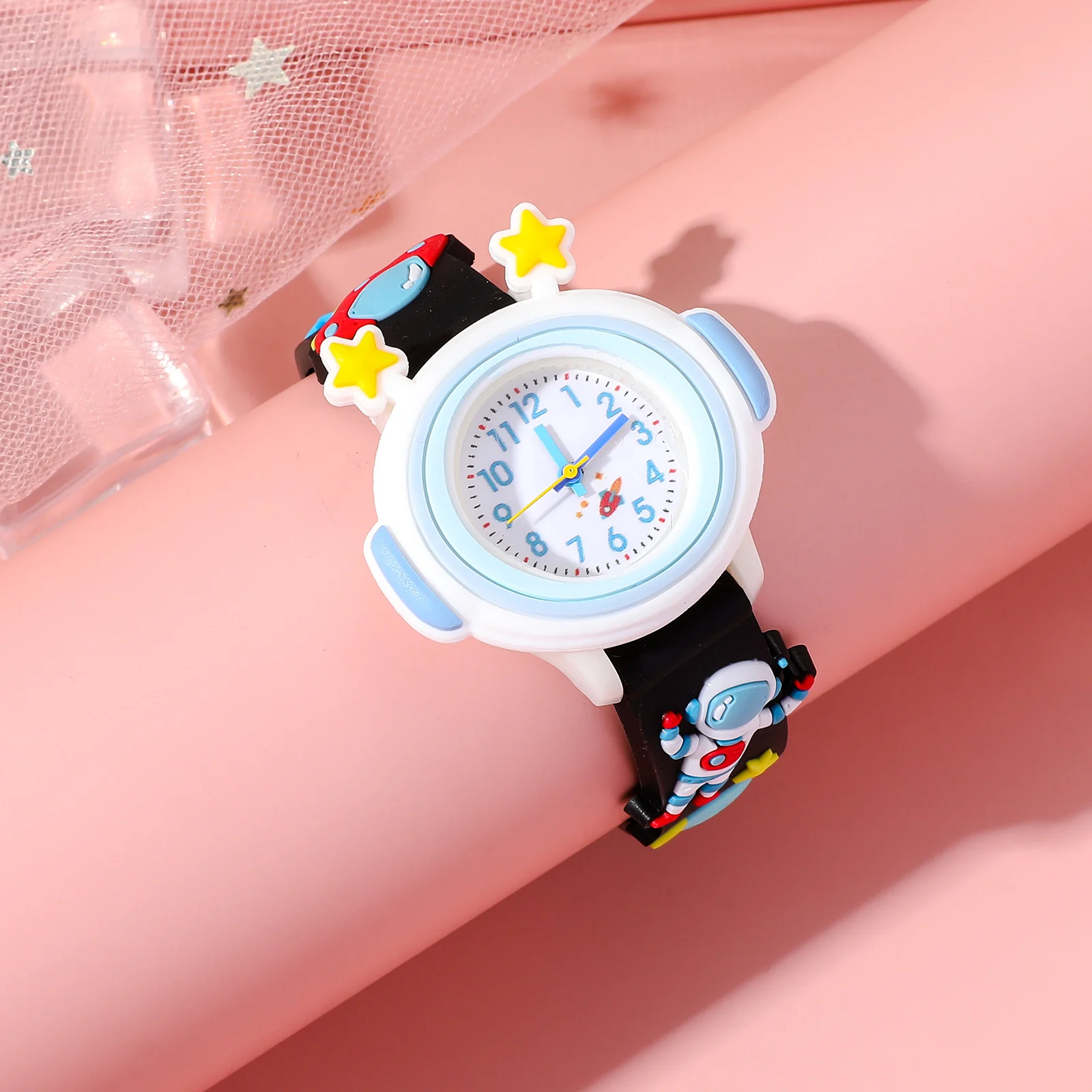 New Children\'s Cosmonaut Cartoon Silicone Quartz Watch