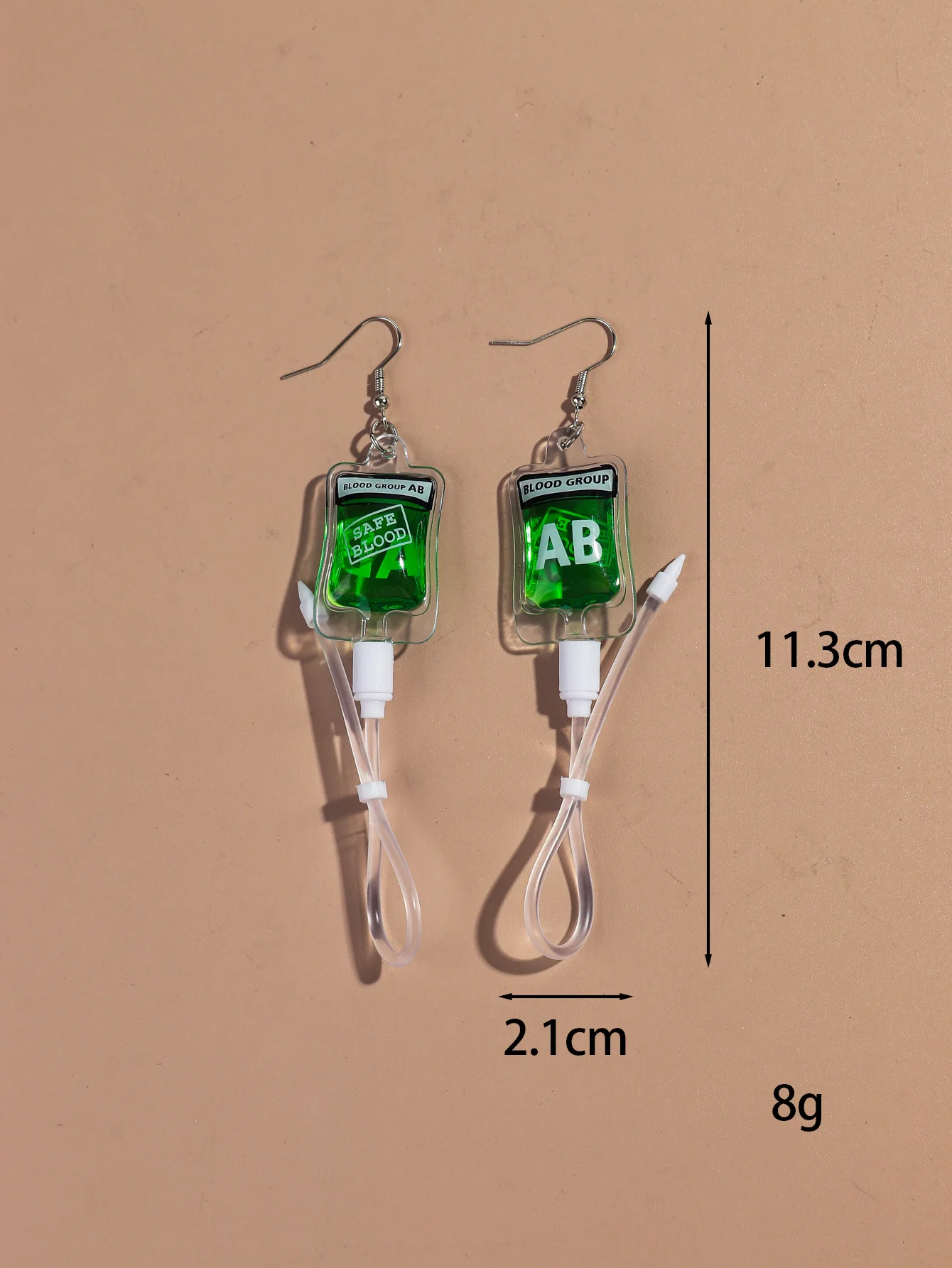 Halloween AB Type Plasma Bag Acrylic Long Earrings for Women Newest Gothic Colorful Blood Pack Drop Earring Vampire Jewelry Gift