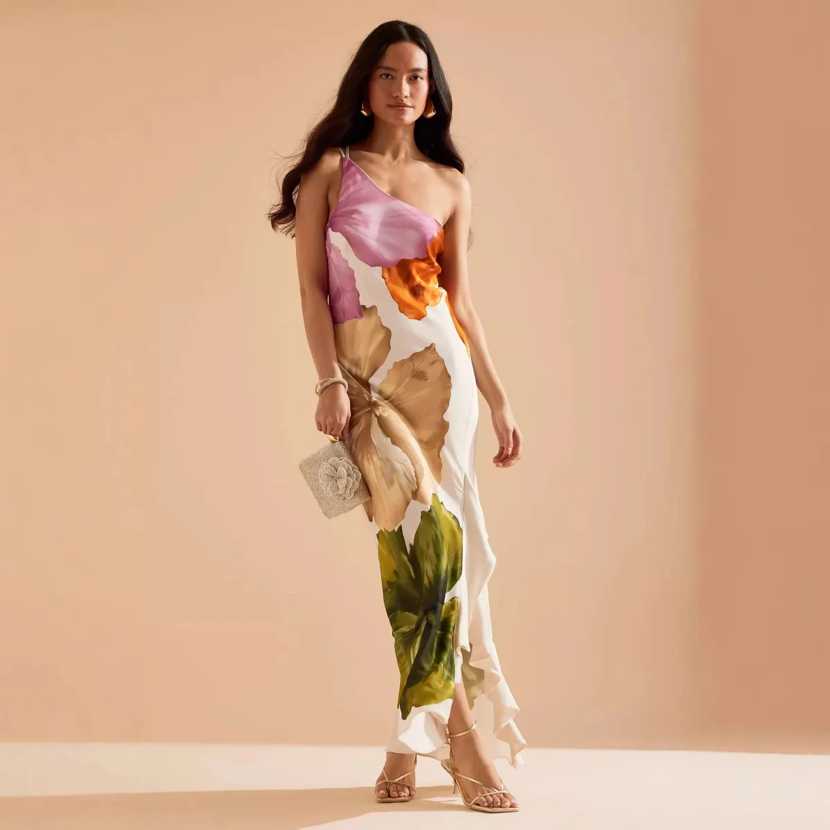 VEITCHE 2025 夏 レディース プリント ロングドレス サスペンダー スリム ボディー 小魚尾 セクシー パッケージ ヒップ ドレス パーティー 女性用 ワンピース