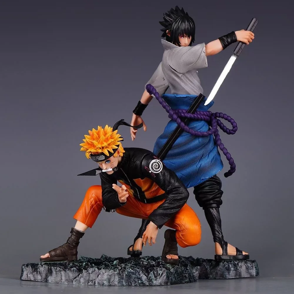 

Anime Naruto Uzumaki Naruto Uchiha Sasuke GK Bond PVC Action Figure Collectible Model Doll Toy 29CM