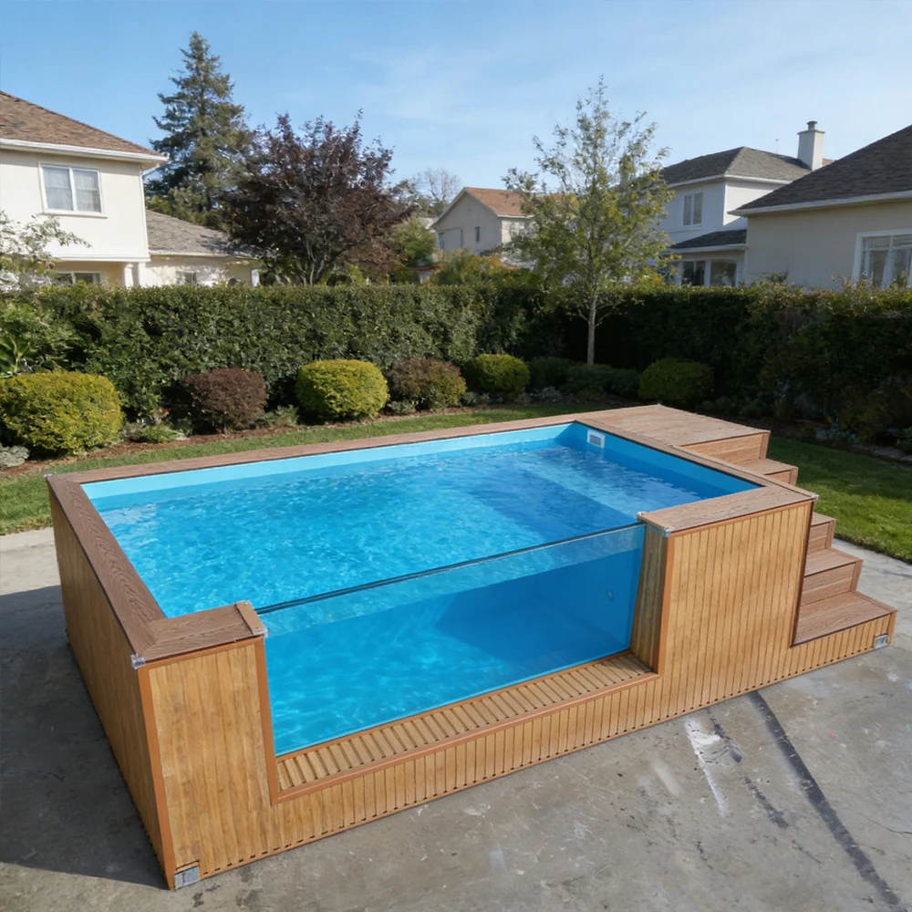 Container Swimming Pool 20ft 40ft Luxury Portable Outdoor Above Ground Swimming Pool Garden Backyard Resort Customized Hot Sale