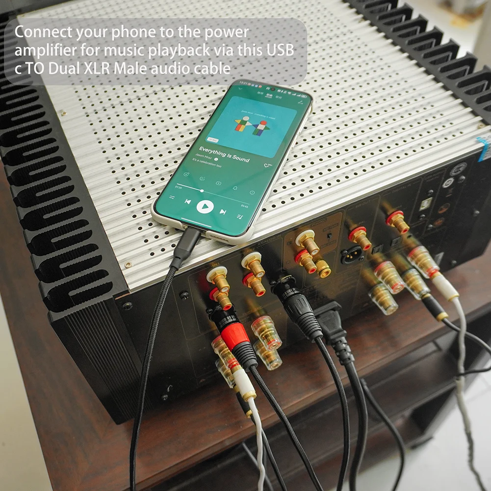 

Type C To Dual XLR Male Aux Audio Cable Built in DAC Chipset Type C To XLR Male Output Stereo Cord for Speakers Amplifier Mixer
