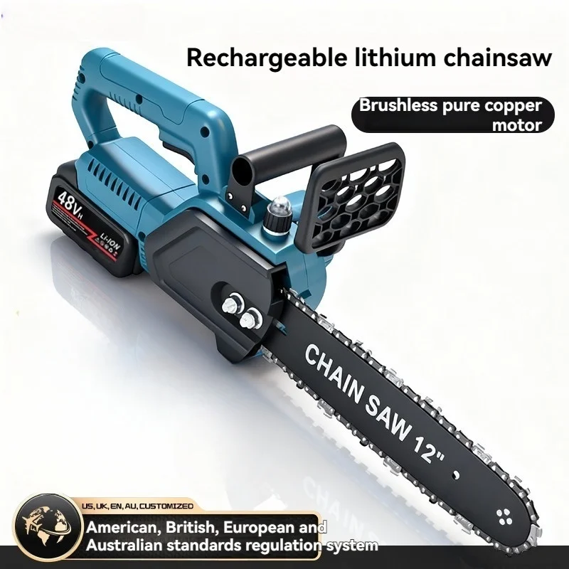 12 Inches 48V Lithium Electric Chainsaw, Household Saws, Tree Felling Saws, Cutting Saws, Handheld Household Chainsaw