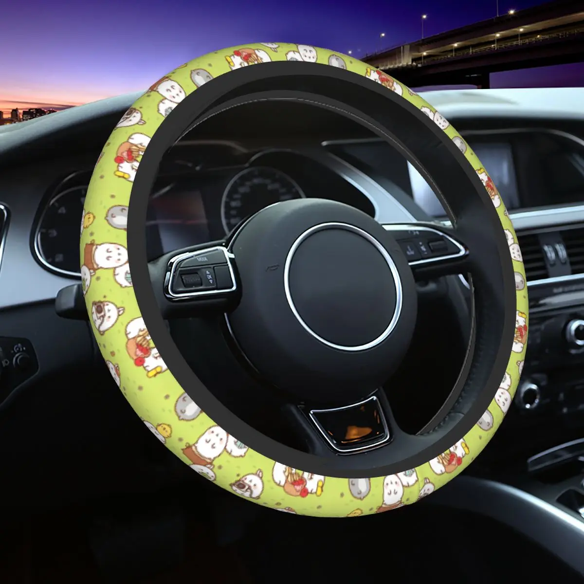 

37-38 Car Steering Wheel Cover Molangs Anti-slip Braid On The Steering Wheel Cover Auto Decoration Fashion Auto Accessories