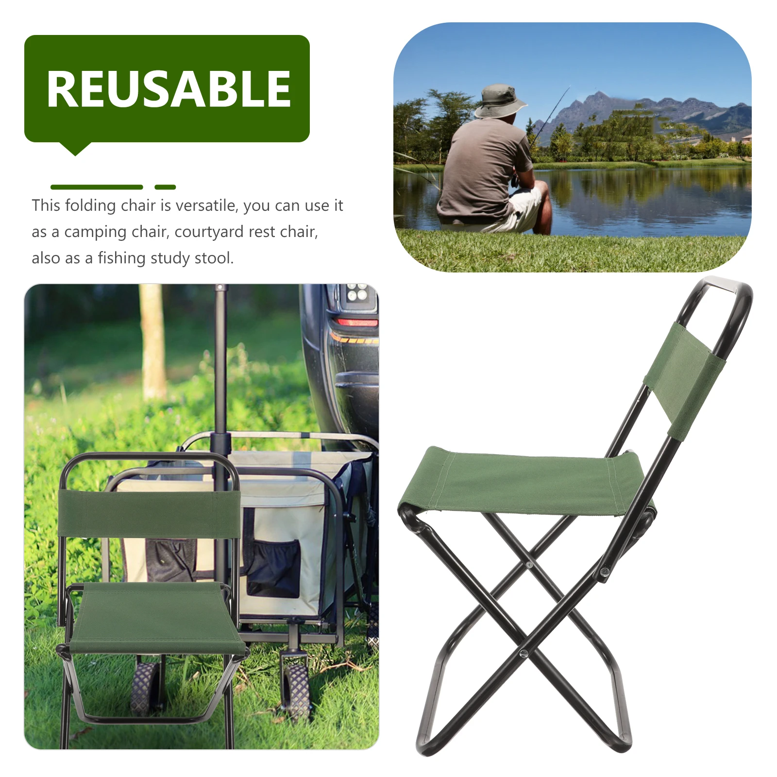 

Small Foldable Outdoor Chair Portable Compact Folding Stool for Camping Fishing Traveling Picnic Lightweight Seat