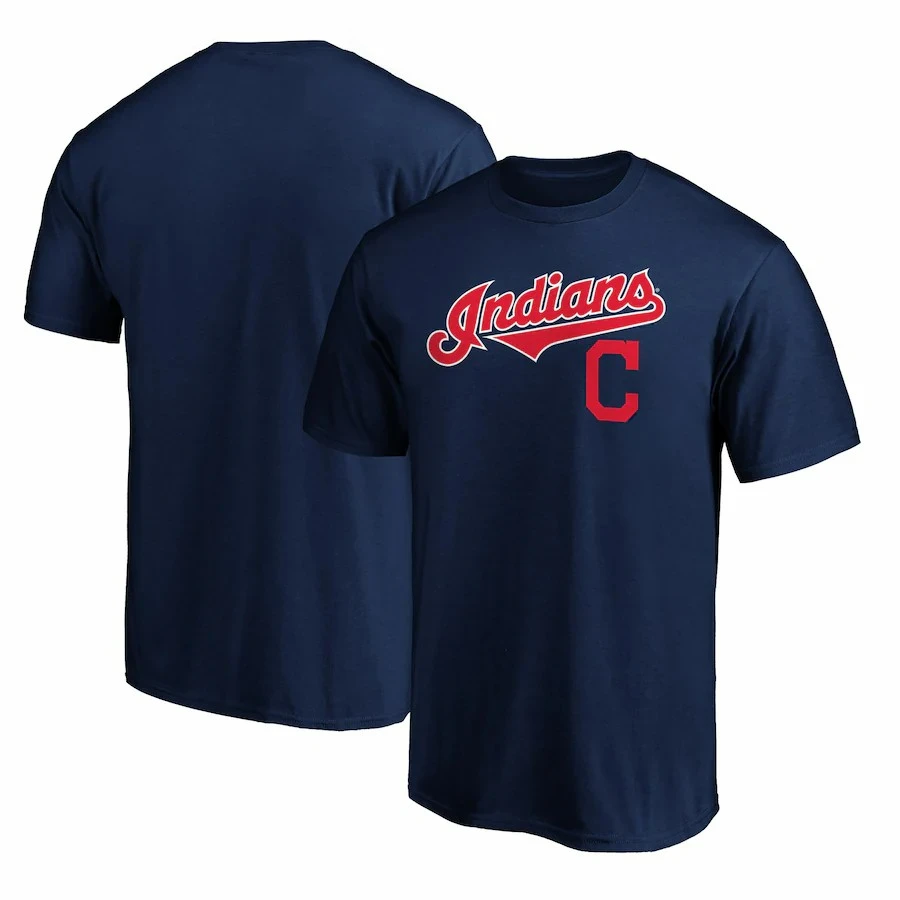 Major Baseball Indians Cleveland Indians Cotton Short Sleeve T-Shirt Men's Top Sports Casual Women's Top Large Size Top  T-Shirt